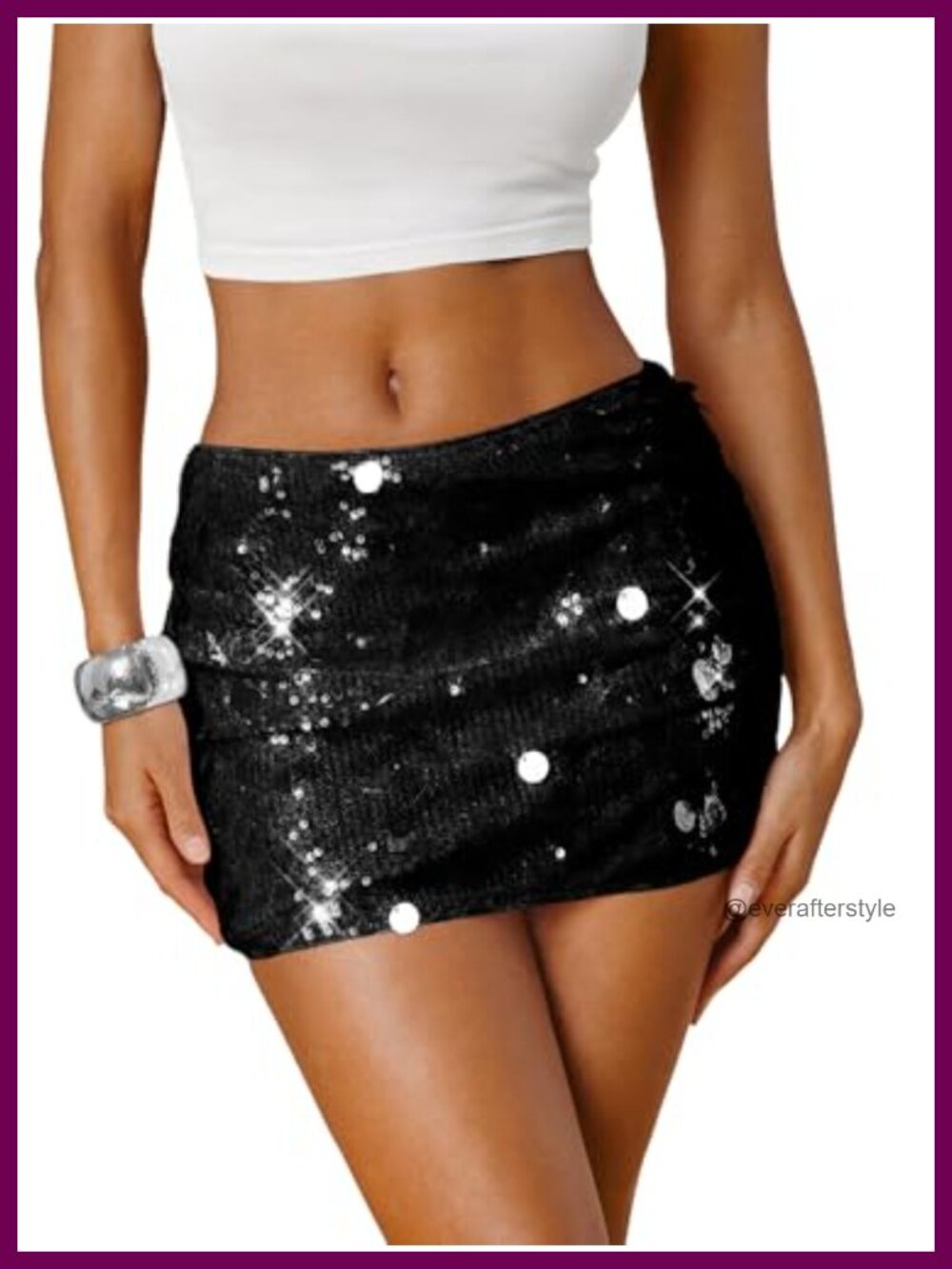 Sequin Mini Skirt Bodycon Low Rise Stretchy Party Club Festival